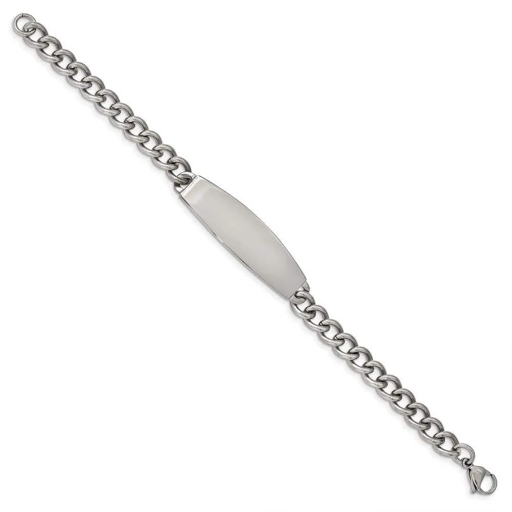 Chisel Stainless Steel Polished Curb Chain 8.5 inch ID Bracelet