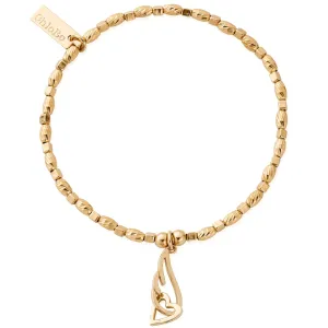 ChloBo Soul Glow Interlocking Heart & Angel Wing Bracelet - Gold