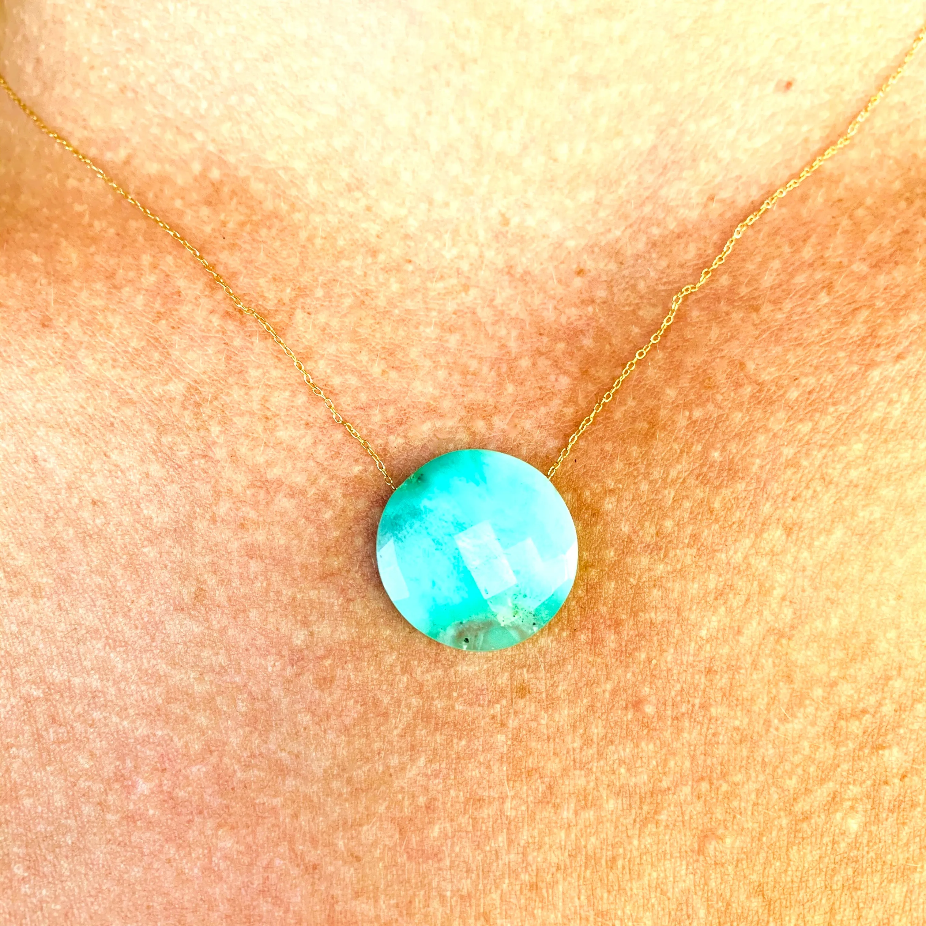 Chrysoprase Round Gemstone Necklace