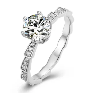 Classic Round Cut Moissanite Diamond Medusa Mechanical Snake Solitaire Ring