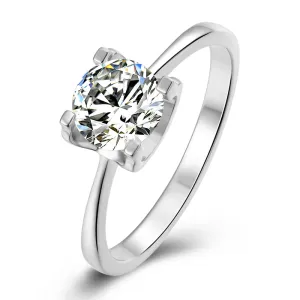 Classic Round Cut Moissanite Diamond Solitaire Ring