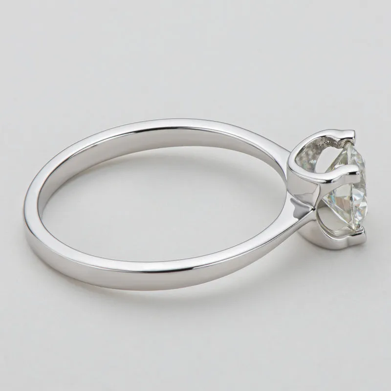 Classic Round Cut Moissanite Diamond Solitaire Ring