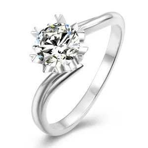 Classic Round Cut Moissanite Diamond Solitaire Ring