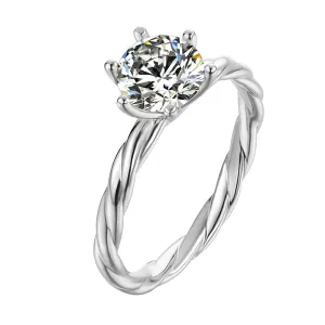 Classic Round Cut Moissanite Diamond Vine Solitaire Ring