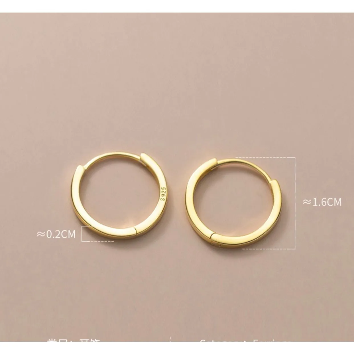 Classic Solid 925 Sterling Silver Huggie Earrings-SH046