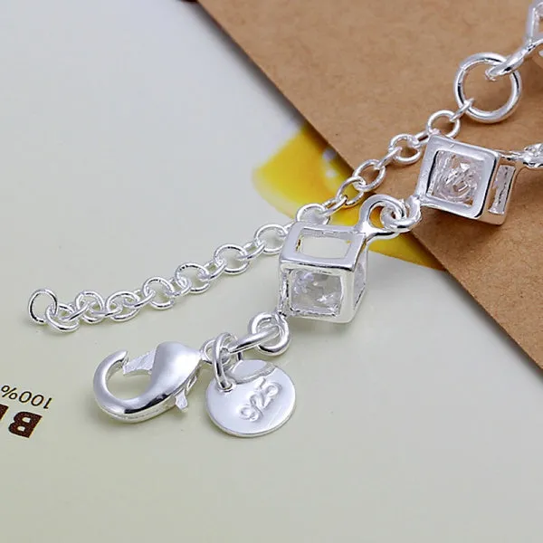 Classic White Crystal Lattice Bracelet