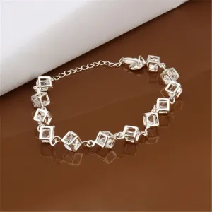 Classic White Crystal Lattice Bracelet