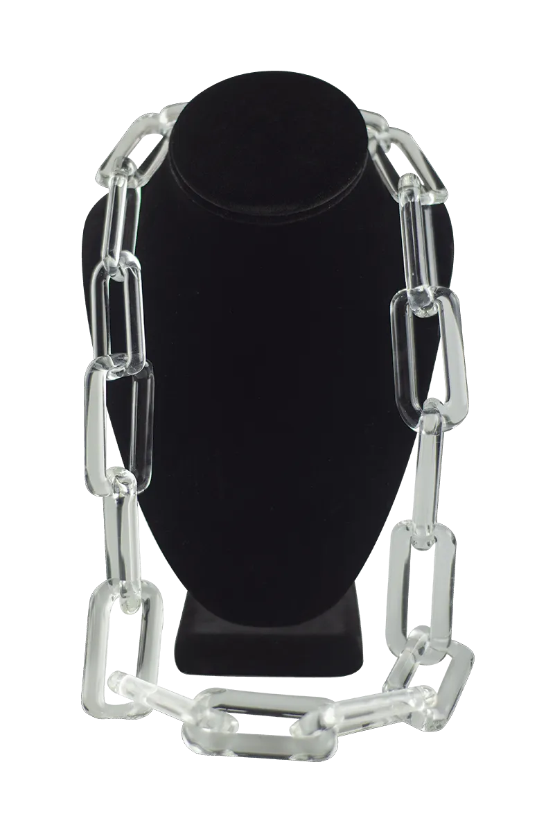 Clear Glass Chain Necklaces