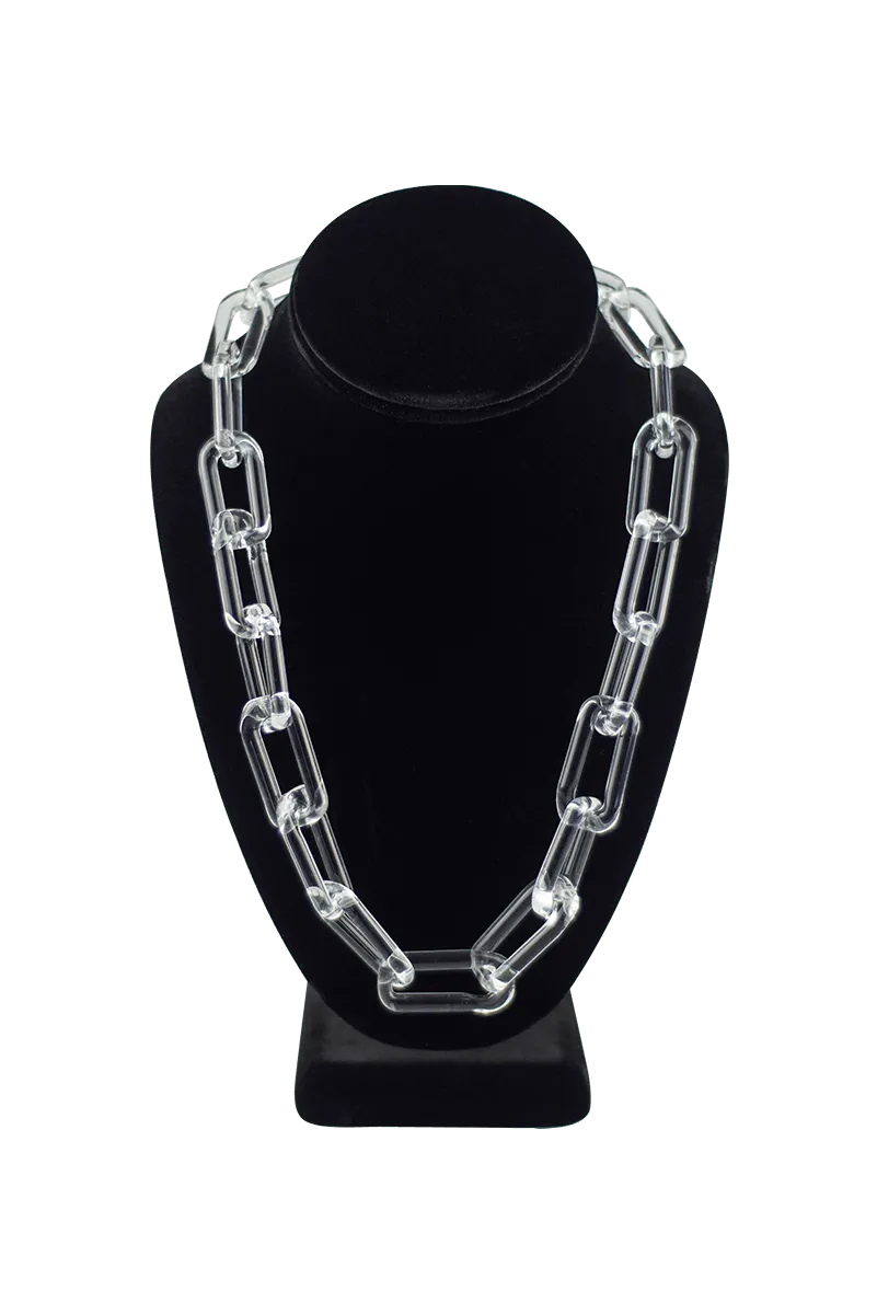 Clear Glass Chain Necklaces