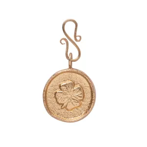 Clover Vintage Coin Charm Gold Plated