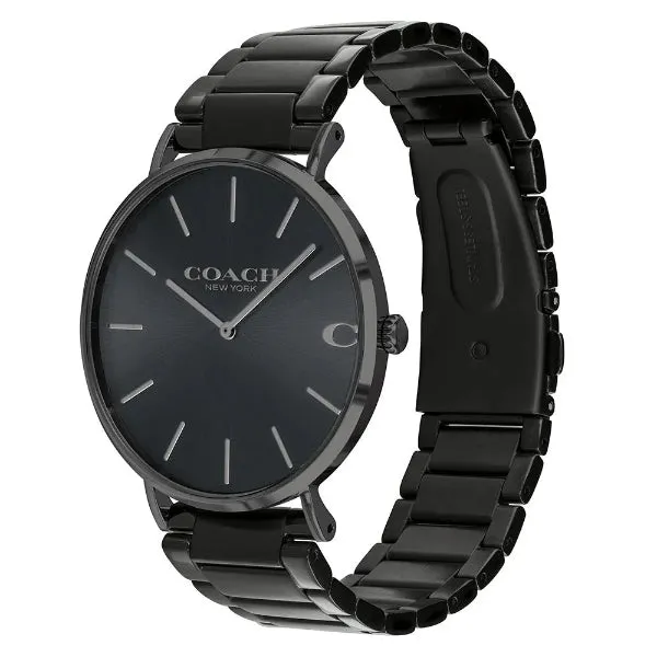 Coach Charles Black Stainless Steel Black Dial Quartz Watch for Gents - 14602431