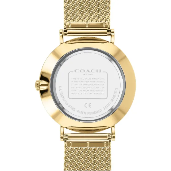 Coach Charles Gold Mesh Bracelet Black Dial Quartz Watch for Gents - 14602440