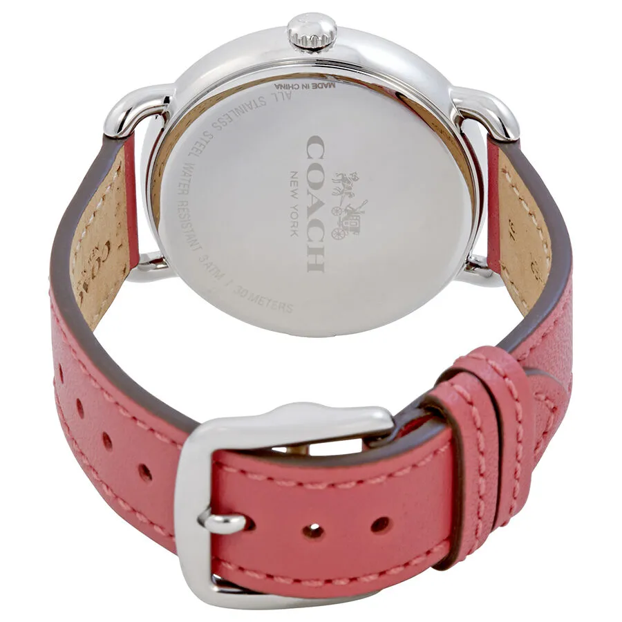 Coach Delancey White Dial Pink Leather Ladies Watch 14502717
