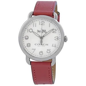 Coach Delancey White Dial Pink Leather Ladies Watch 14502717