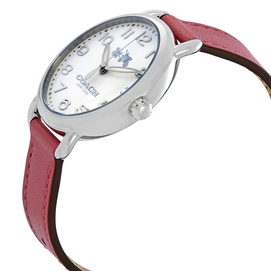 Coach Delancey White Dial Pink Leather Ladies Watch 14502717