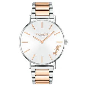 Coach Perry Two-tone Stainless Steel Silver Dial Quartz Watch for Ladies - 14503346