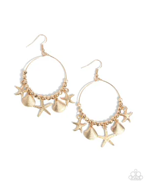 Coastal Conversation Gold Earrings Paparazzi