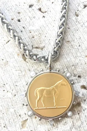 Coin Necklace Equestrian French Bee Jewelry