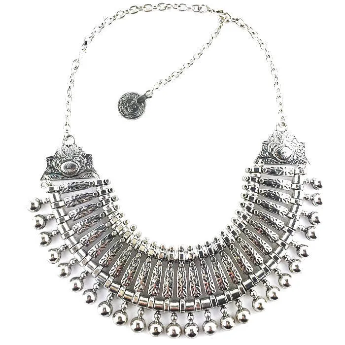 Collar Coin Necklace & Pendant Vintage Crystal Maxi Choker Statement Silver Collier female Big Fashion Women Jewellery
