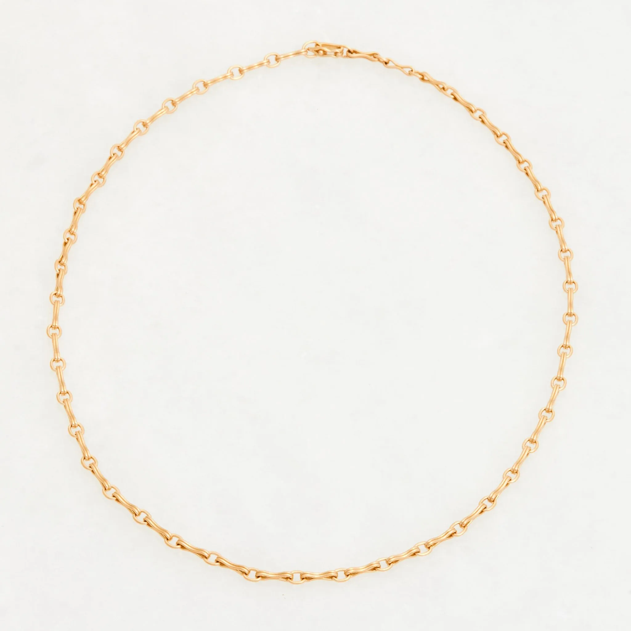 Column Chain Necklace, 18K Yellow Gold, Small Link, 18"