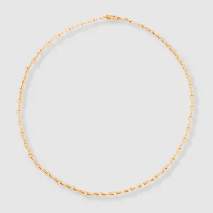 Column Chain Necklace, 18K Yellow Gold, Small Link, 18"