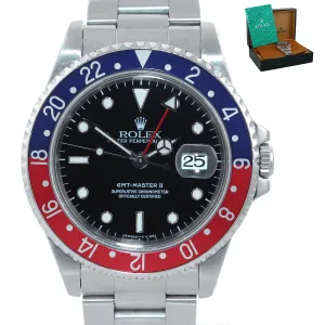 Copy of Rolex GMT-Master II Pepsi Blue Red Steel TRITIUM Dial 16710 40mm Watch Box