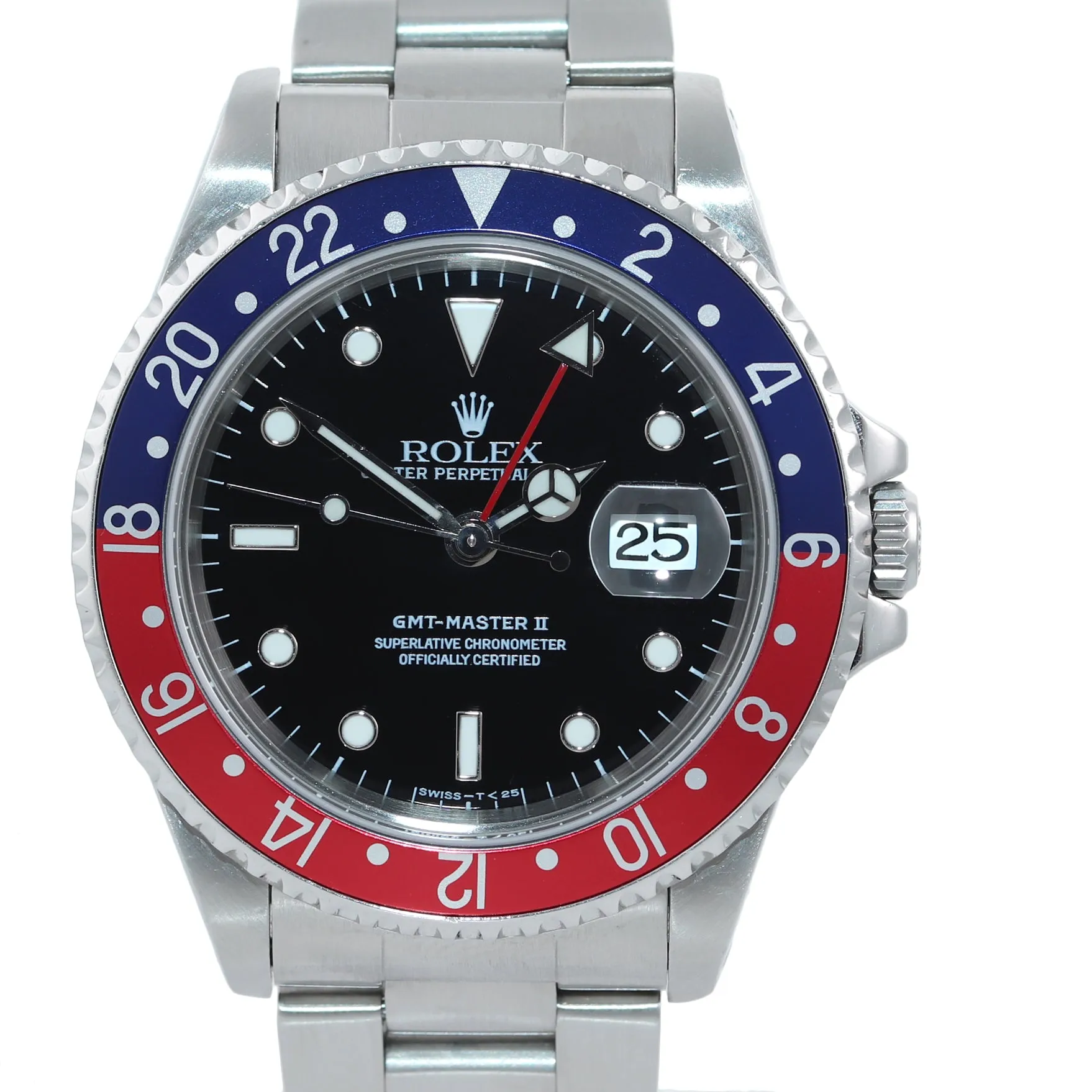 Copy of Rolex GMT-Master II Pepsi Blue Red Steel TRITIUM Dial 16710 40mm Watch Box