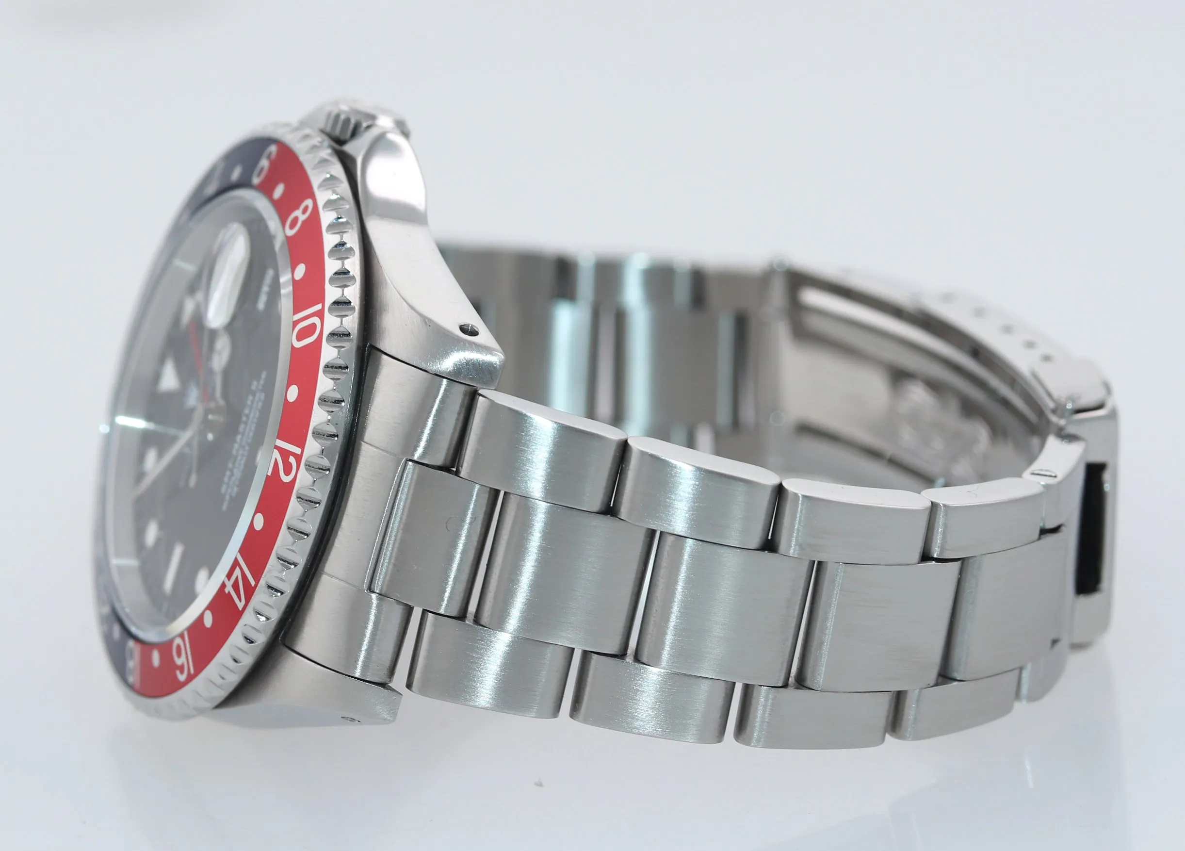 Copy of Rolex GMT-Master II Pepsi Blue Red Steel TRITIUM Dial 16710 40mm Watch Box