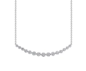 Crescent Diamond Necklace in White Gold