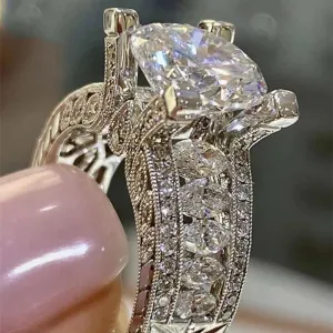 Cubic Zircon Silver Rings for Women