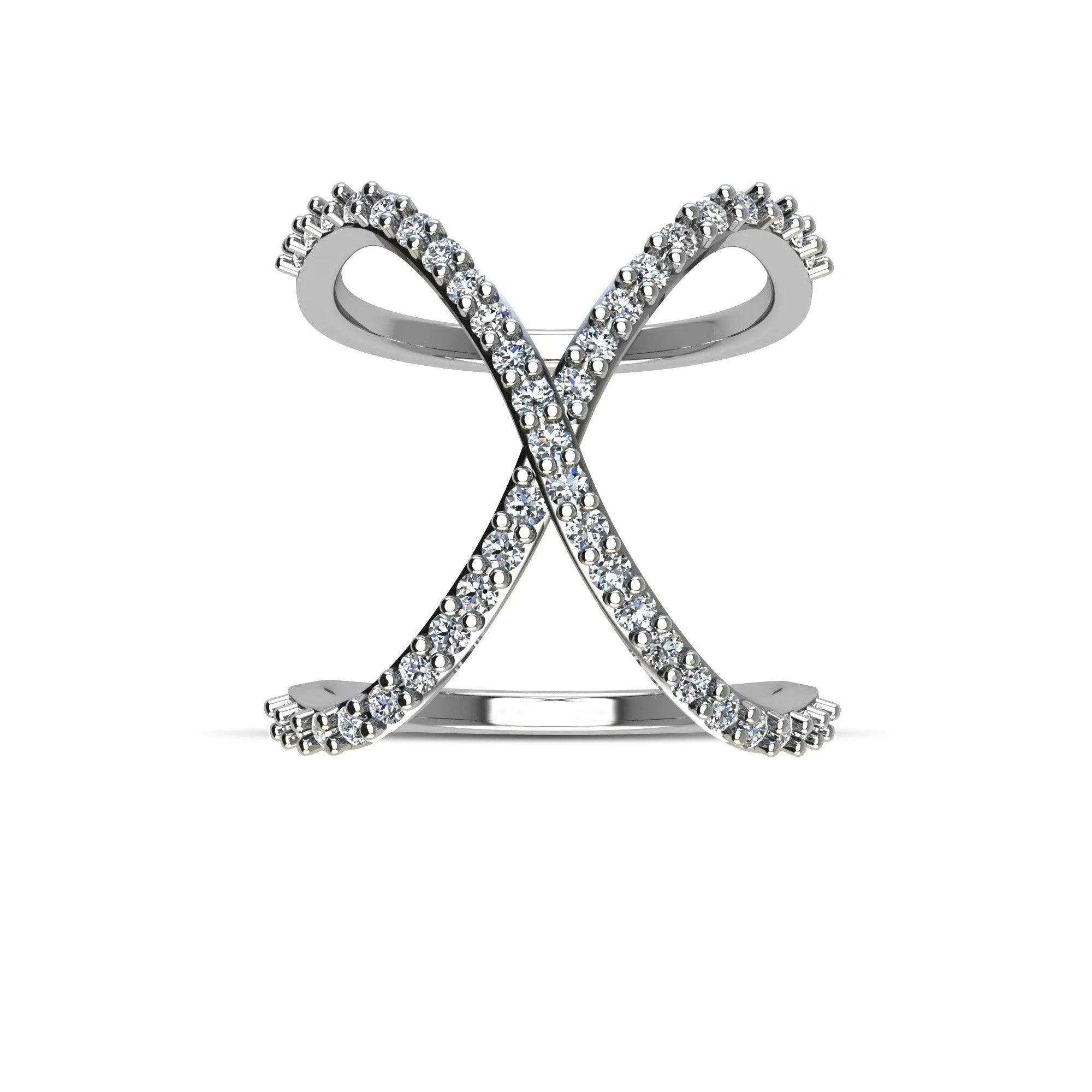 Cubic Zirconia Fashion Geo Ring in Sterling Silver
