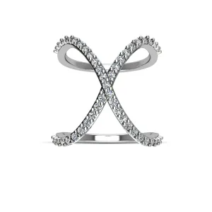 Cubic Zirconia Fashion Geo Ring in Sterling Silver