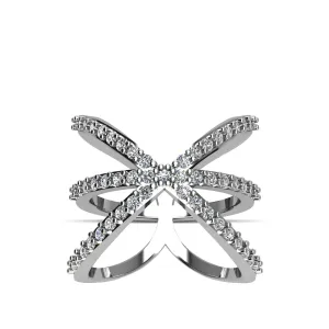 Cubic Zirconia Fashion Geo Ring in Sterling Silver