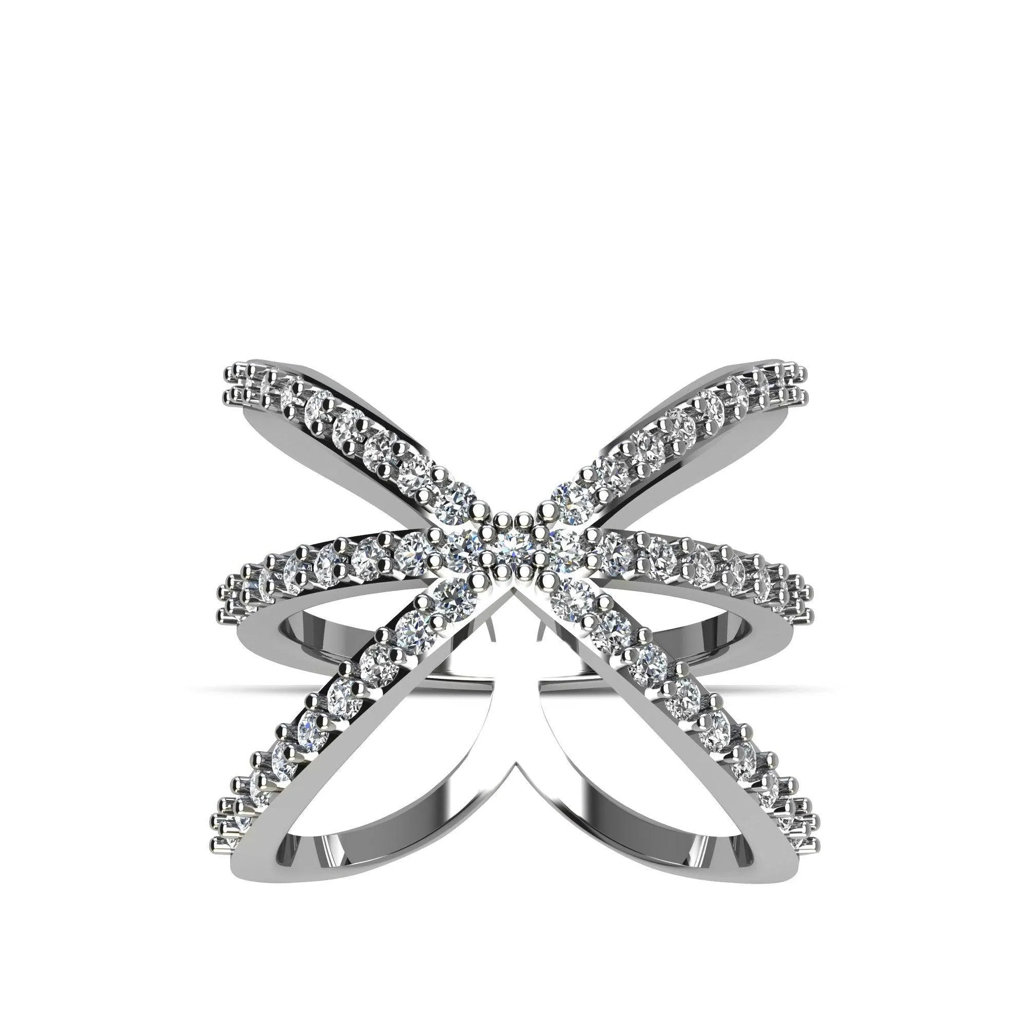 Cubic Zirconia Fashion Geo Ring in Sterling Silver