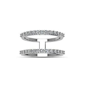 Cubic Zirconia Fashion Geo Ring in Sterling Silver