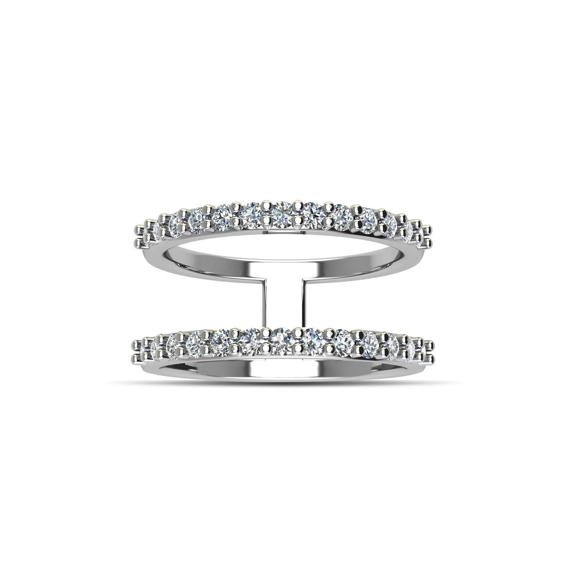 Cubic Zirconia Fashion Geo Ring in Sterling Silver