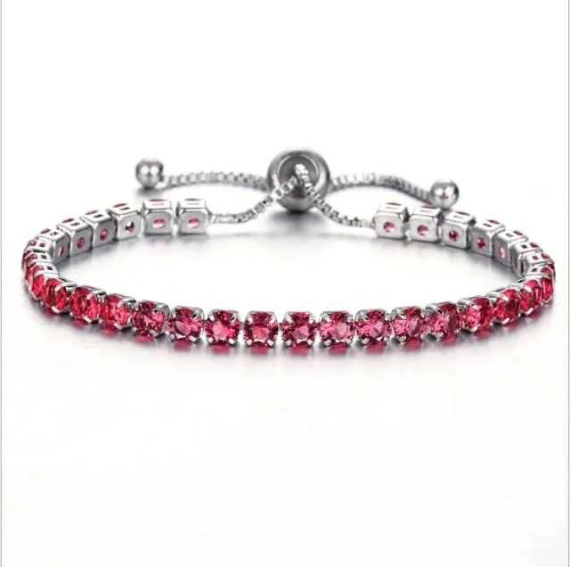 Cubic Zirconia Tennis Bracelets Iced Out Chain Crystal Wedding Bracelet For Women Men Gold Silver Color Bracelet
