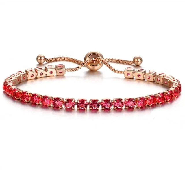 Cubic Zirconia Tennis Bracelets Iced Out Chain Crystal Wedding Bracelet For Women Men Gold Silver Color Bracelet
