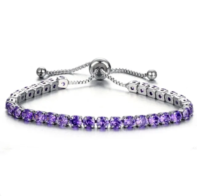 Cubic Zirconia Tennis Bracelets Iced Out Chain Crystal Wedding Bracelet For Women Men Gold Silver Color Bracelet