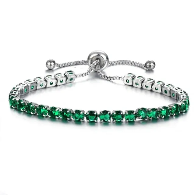 Cubic Zirconia Tennis Bracelets Iced Out Chain Crystal Wedding Bracelet For Women Men Gold Silver Color Bracelet