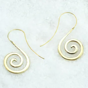 Curly Brass Earrings BS-A206