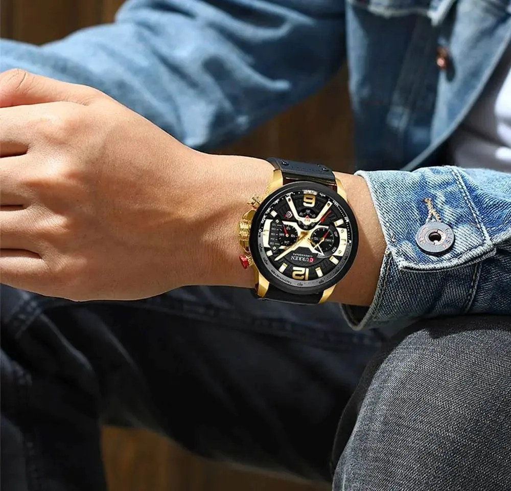 Curren Chono Leather Men Watch