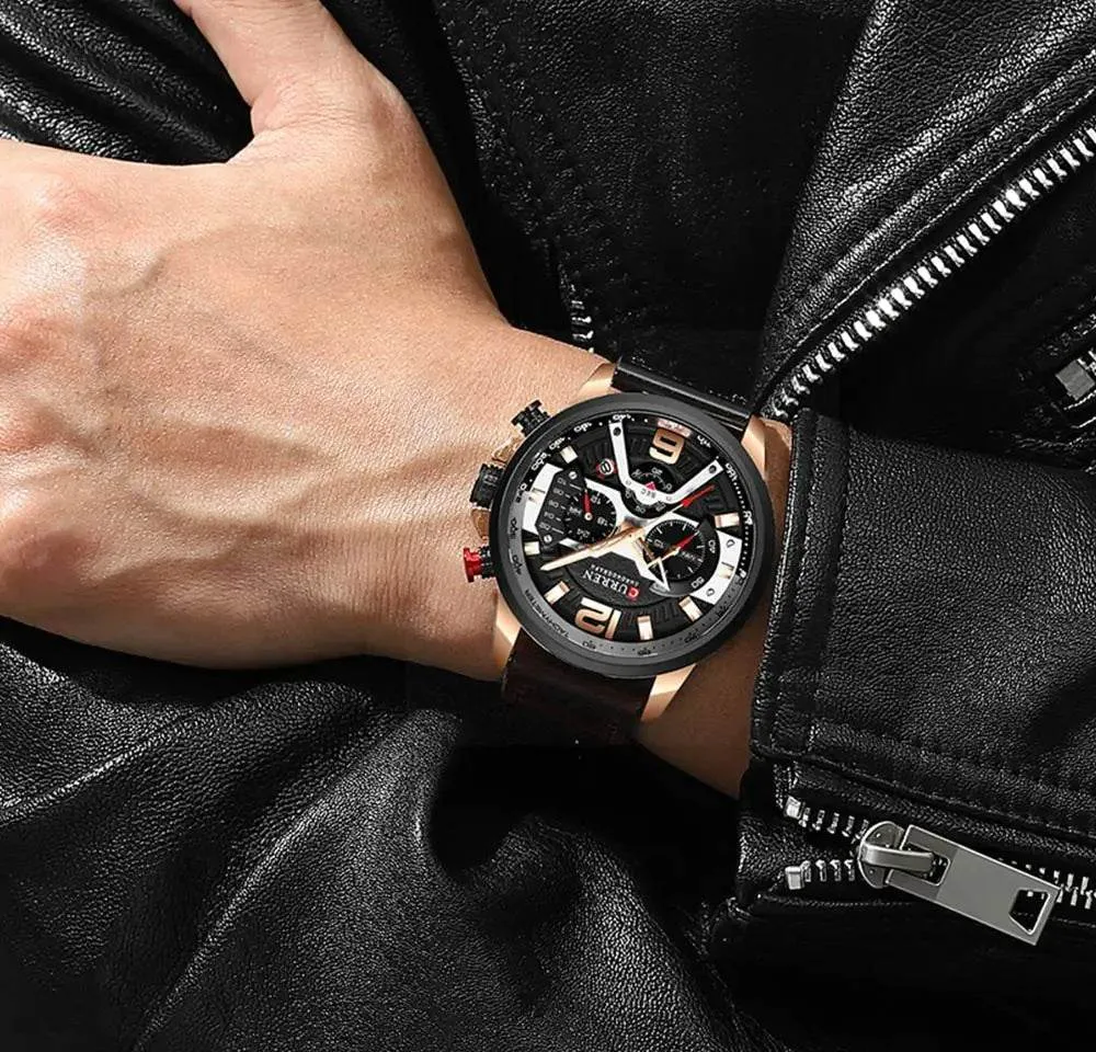 Curren Chono Leather Men Watch