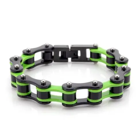Cycolinks Kawasaki Green Bike Chain Bracelet