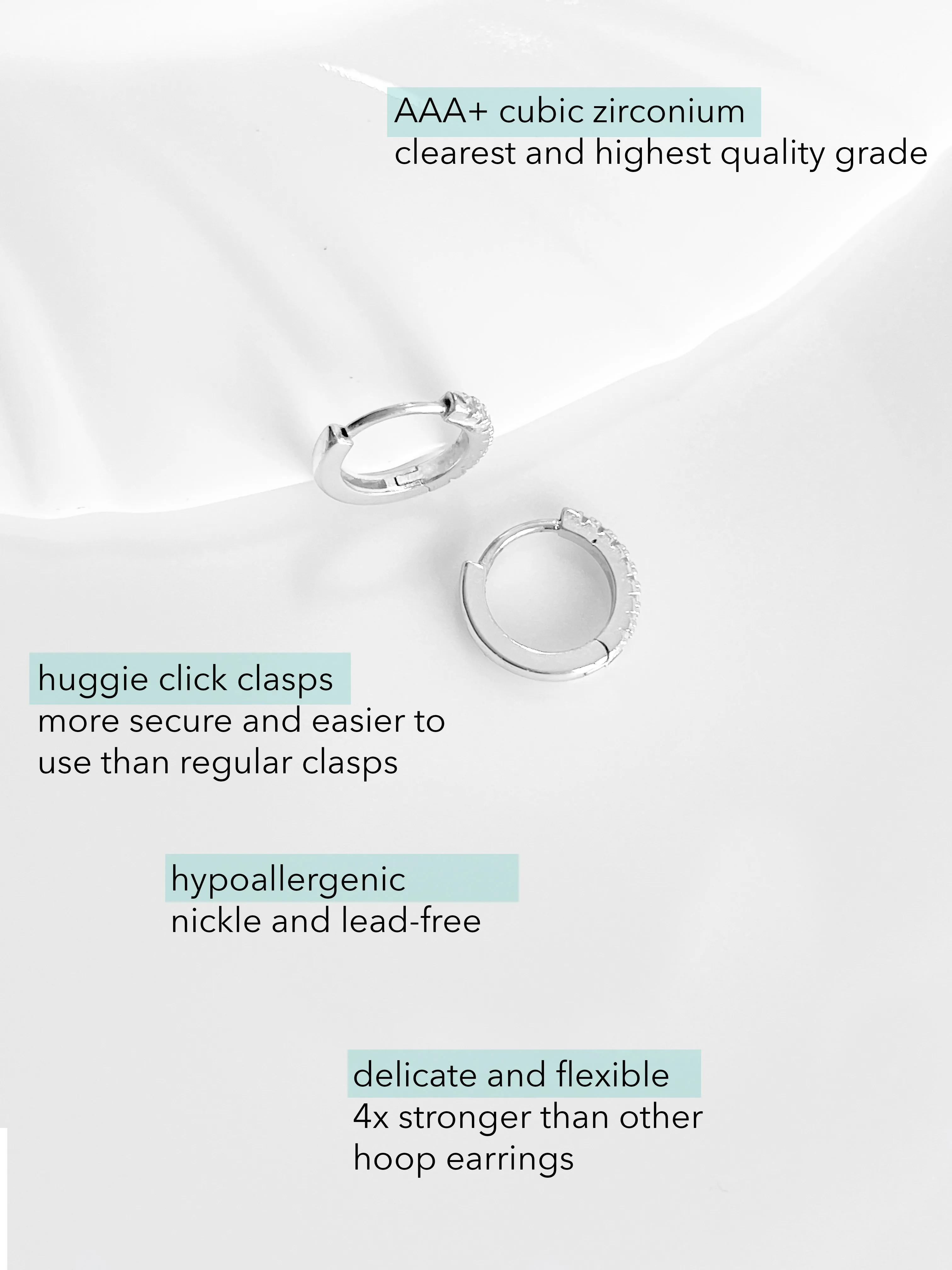 CZ Cuff Earrings Huggie Studs