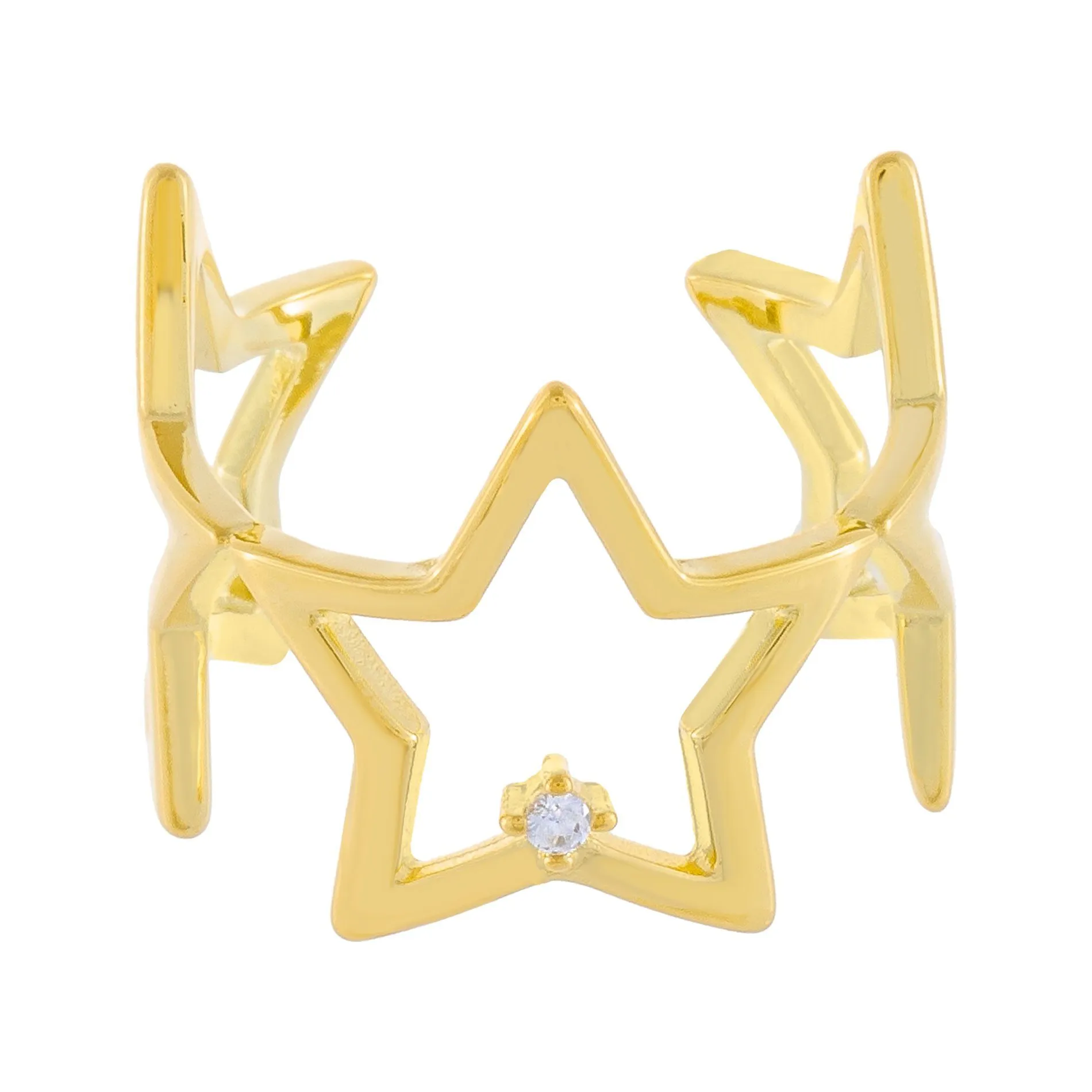 CZ Open Stars Ring