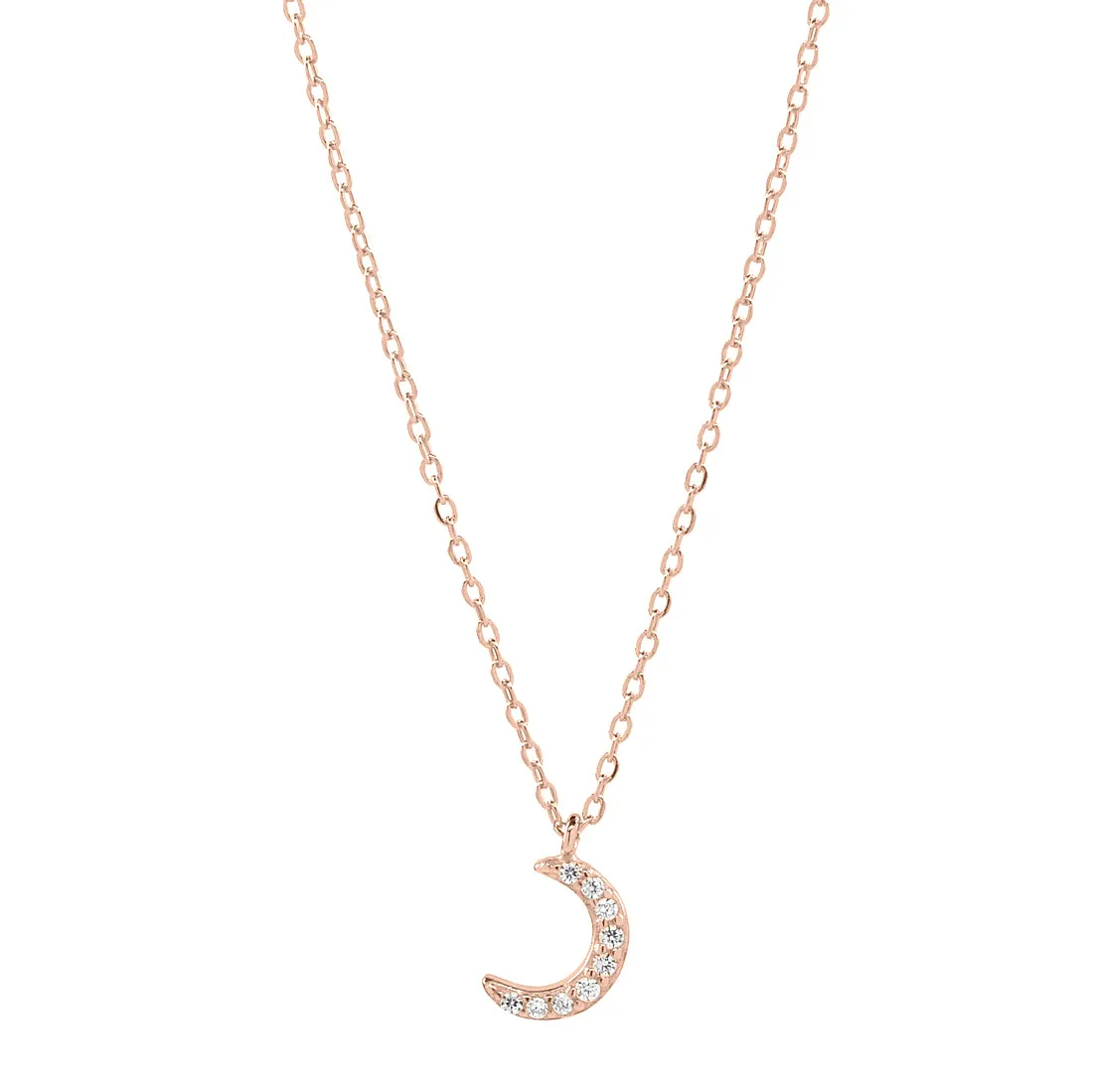 CZ Tiny Half Moon Necklace