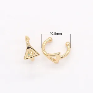 Dainty Golden Triangle Earcuff, Tiny Plain Gold Geometric Earring Jewelry GP-822