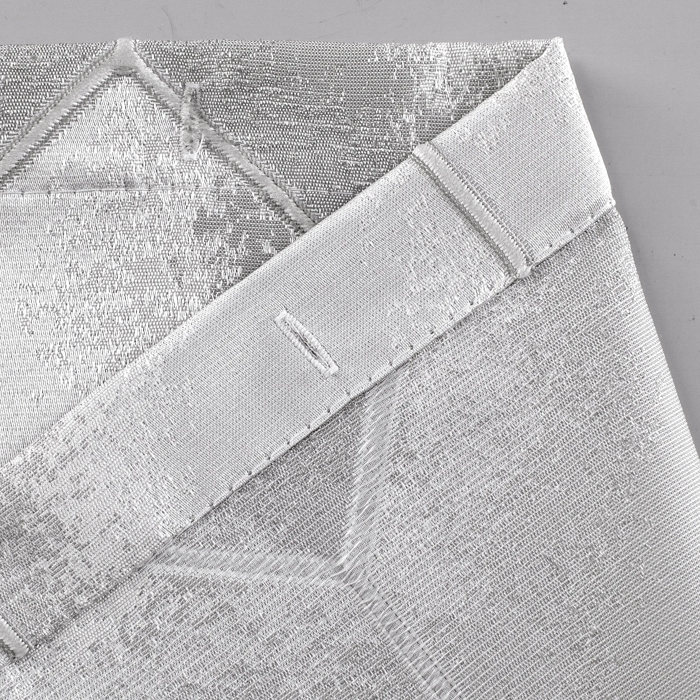 Dainty Home Tiles 3D Embossed Textured Lustrous Lurex Tile Designed Fabric Shower Curtain