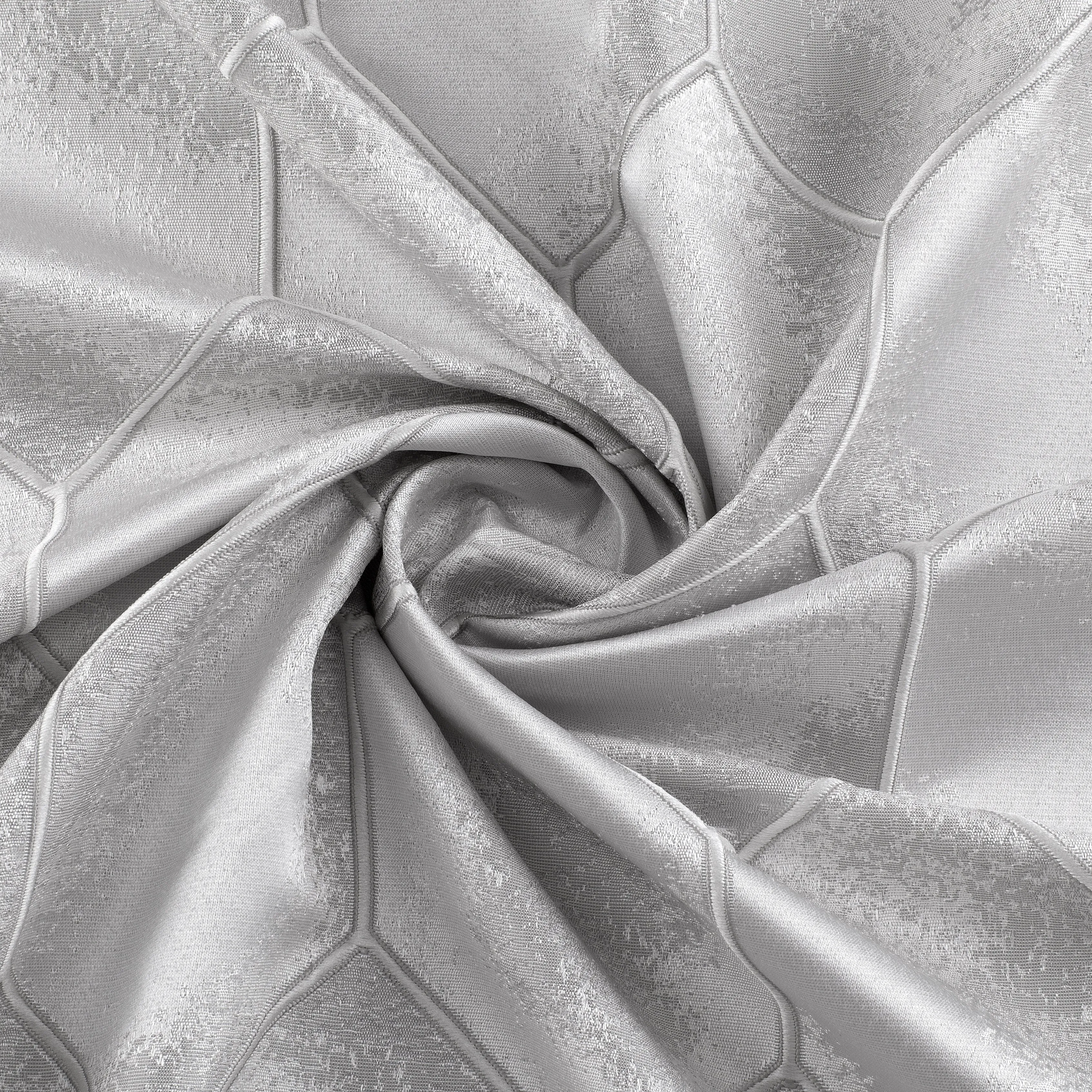 Dainty Home Tiles 3D Embossed Textured Lustrous Lurex Tile Designed Fabric Shower Curtain